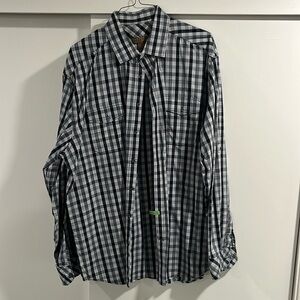 Men’s Plaid (Black/Grey) long sleeve button down